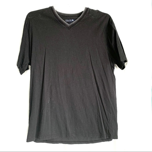 Van Heusen Dark Gray V-Neck Short Sleeve Tee Shirt size Large - Picture 1 of 7